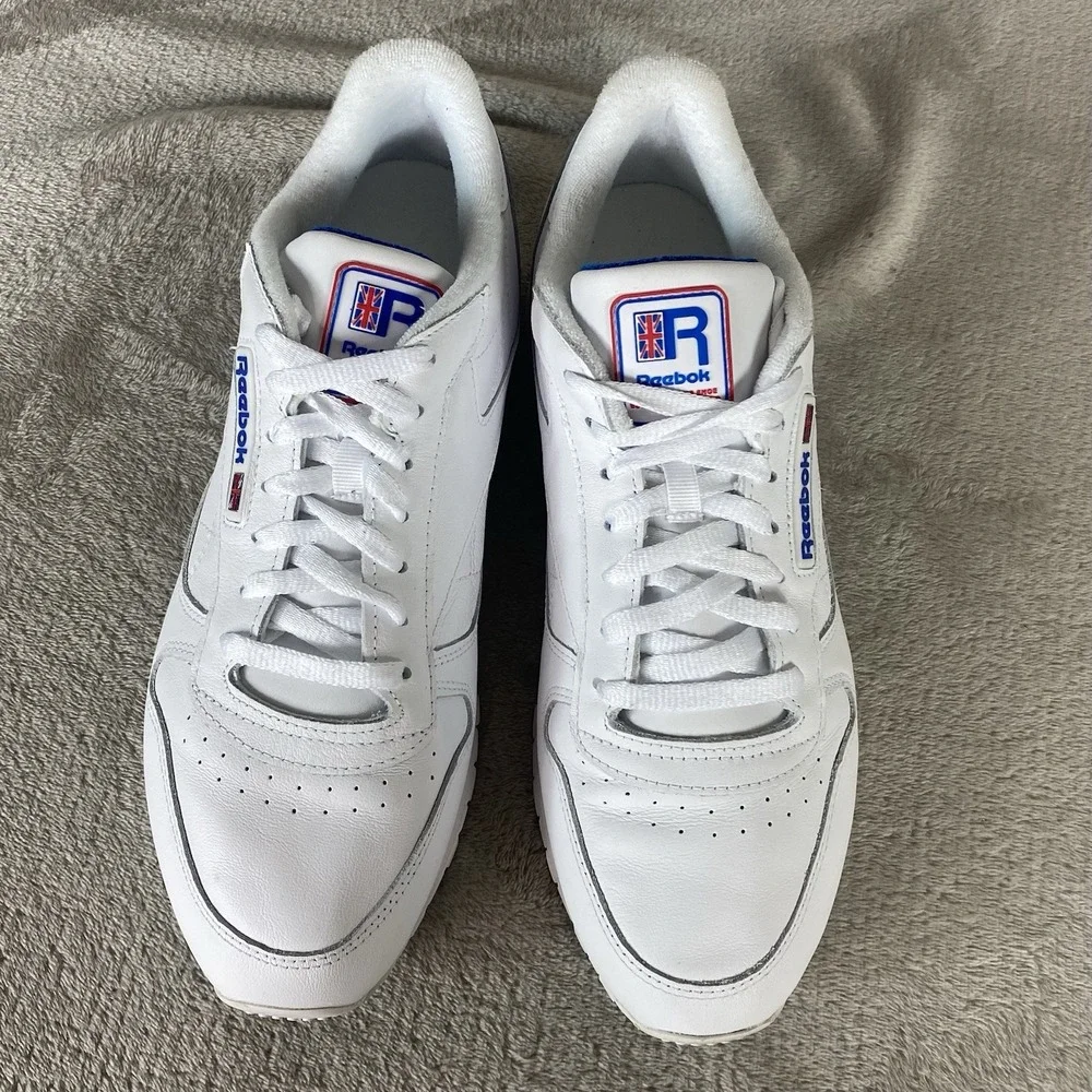 Reebok Classic Sneakers Shoes Mens Size 11 White Leather Retro Athletic